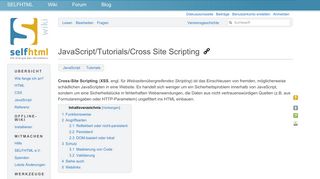 
                            10. JavaScript/Tutorials/Cross Site Scripting – SELFHTML-Wiki