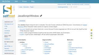 
                            3. JavaScript/Window – SELFHTML-Wiki