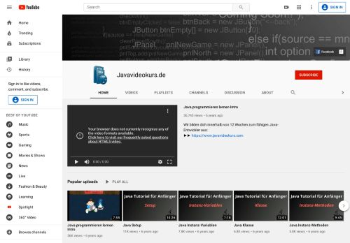 
                            5. Javavideokurs.de - YouTube