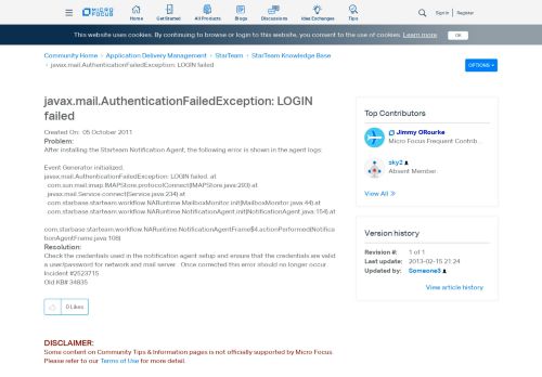 
                            6. javax.mail.AuthenticationFailedException: LOGIN failed - StarTeam ...