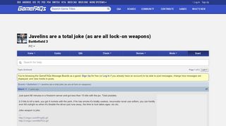 
                            10. Javelins are a total joke (as are all lock-on weapons) - Battlefield 3 ...