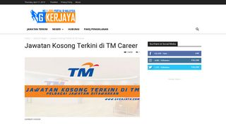 
                            3. Jawatan Kosong Terkini di TM Career - Gkerjaya