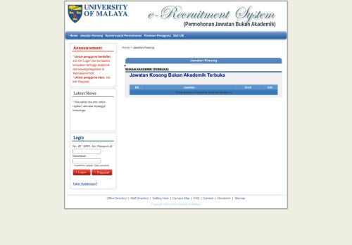 
                            13. Jawatan Kosong - University of Malaya : e-Recruitment ...