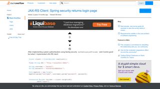 
                            12. JAX-RS Client: Spring security returns login page - Stack Overflow