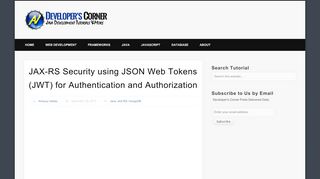 
                            10. JAX-RS Security using JSON Web Tokens (JWT) for Authentication ...