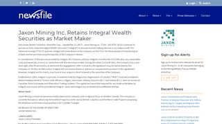 
                            11. Jaxon Mining Inc. Retains Integral Wealth Securities as Market Maker