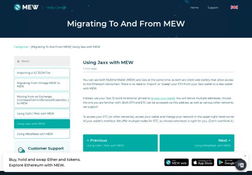 
                            11. [Jaxx MEW] Access your Jaxx account on MyEtherWallet · Migrating to ...