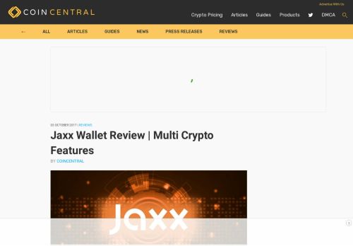 
                            13. Jaxx Wallet Review | Multi Crypto Features - CoinCentral
