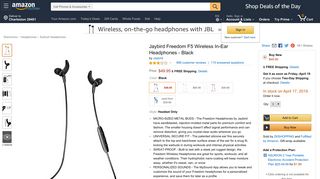 
                            6. Jaybird Freedom F5 Wireless In-Ear Headphones - Black - Amazon.com