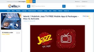 
                            9. Jazz TV FREE Mobile App Packages & Activation - Cells.pk
