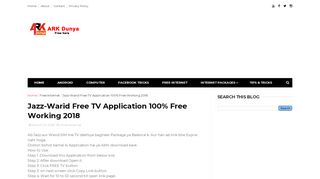 
                            13. Jazz-Warid Free TV Application 100% Free Working 2018 - ...