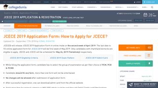 
                            9. JCECE 2019 Application form - How to Apply for JCECE?