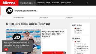 
                            8. JD Sports Discount Codes & Vouchers - February | Mirror.co.uk