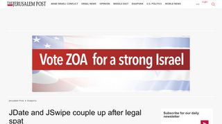 
                            13. JDate and JSwipe couple up after legal spat - Diaspora - Jerusalem Post