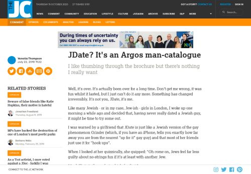 
                            7. JDate? It's an Argos man-catalogue - The Jewish Chronicle