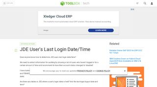 
                            12. JDE User's Last Login Date/Time - IT Toolbox