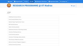 
                            9. JDP | Research Programme @ IIT Madras