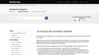 
                            9. Je n'ai plus de connexion Internet - Bitdefender