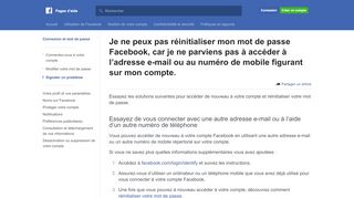 
                            6. Je ne peux pas réinitialiser mon mot de passe Facebook, car je ne ...