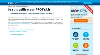
                            2. Je suis utilisateur PROTYS.fr | protys.fr