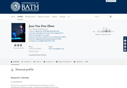 
                            10. Jean Van Den Elsen — the University of Bath's research portal