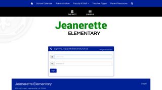 
                            2. Jeanerette Elementary School - Site Administration Login