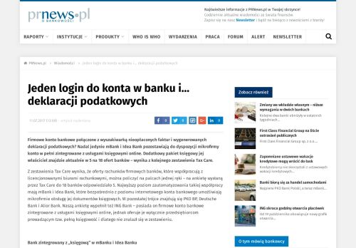 
                            9. Jeden login do konta w banku i… deklaracji podatkowych - PRNews.pl