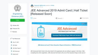 
                            5. JEE Advanced 2019 Admit Card | Hall Ticket [Released Now] - RRB ALP