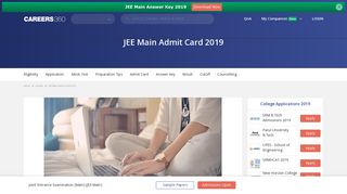 
                            2. JEE Main Admit Card 2019/ Hall Ticket (April Exam) - Download here