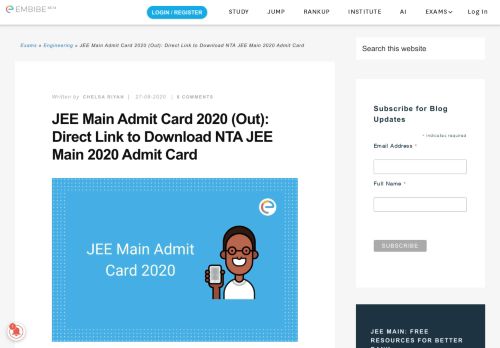 
                            12. JEE Main Admit Card 2019 Released | Download Your JEE ...