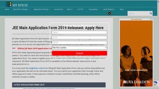 
                            6. JEE Main Application Form 2019 Released: Check Here