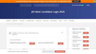 
                            6. JEE Main Candidate Login 2019 – Application Form, Admit Card, Result