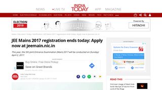 
                            9. JEE Mains 2017 registration ends today: Apply now at jeemain.nic.in ...