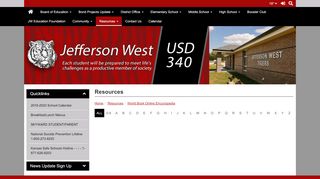 
                            7. Jefferson West USD 340 - Worldbook Online