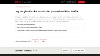 
                            2. Jeg har glemt brukernavnet eller passordet mitt ... - Netflix Help Center