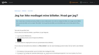 
                            11. Jeg har ikke modtaget mine billetter. Hvad gør jeg? – Billetto Support