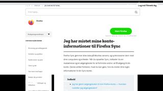 
                            7. Jeg har mistet mine konto-informationer til Firefox Sync | Mozilla Support