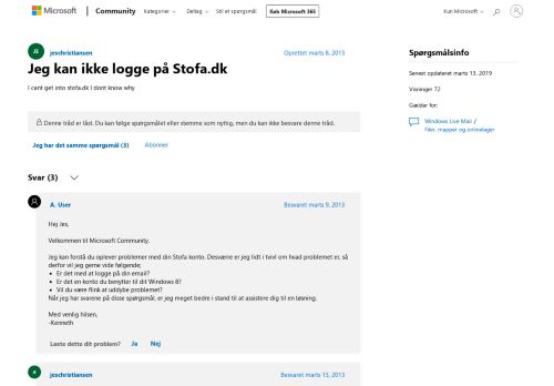 
                            10. Jeg kan ikke logge på Stofa.dk - Microsoft Community