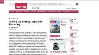 
                            8. Jelmoli Onlineshop, schlechte Erfahrung - Artikel - www.saldo.ch
