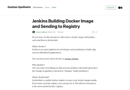 
                            10. Jenkins Building Docker Image and Sending to Registry - Medium