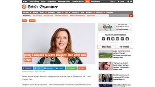 
                            5. Jenny Campbell to leave Dragons' Den after two series | Irish Examiner