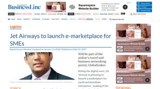 
                            8. Jet Airways to launch e-marketplace for SMEs - The Hindu BusinessLine