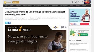 
                            10. Jet Airways wants to lend wings to your business; get set to fly, see ...