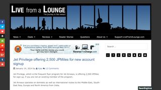 
                            9. Jet Privilege offering 2,500 JPMiles for new account signup - Live from ...