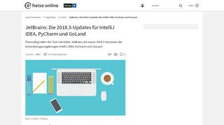 
                            11. JetBrains: Die 2018.3-Updates für IntelliJ IDEA, PyCharm und GoLand ...