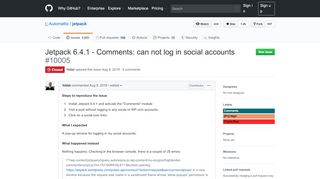 
                            10. Jetpack 6.4.1 - Comments: can not log in social accounts · Issue ...