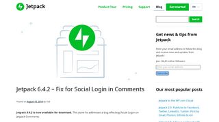 
                            2. Jetpack 6.4.2 – Fix for Social Login in Comments