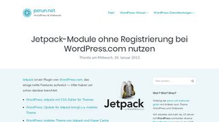 
                            1. Jetpack-Module ohne Registrierung bei WordPress.com nutzen ...