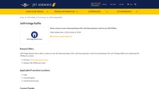 
                            5. JetPrivilege Raffle Promotion - Jet Airways