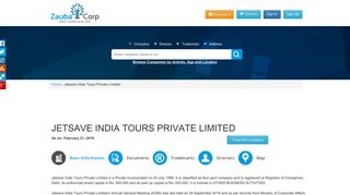 
                            9. JETSAVE INDIA TOURS PRIVATE LIMITED - Company, directors and ...